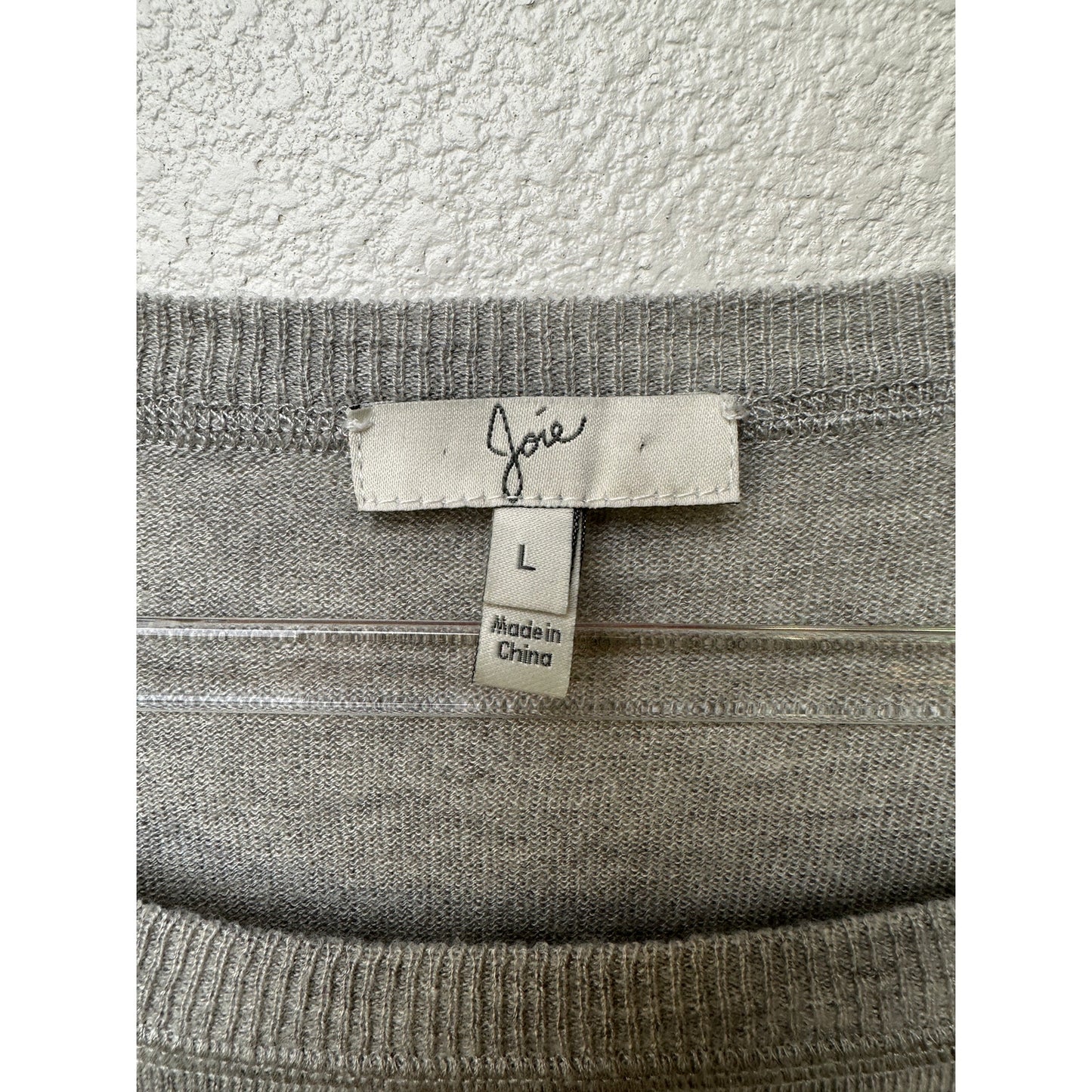 Joie Gray&Teal Striped Lightweight Sweater Top 3/4 Sleeve Boxy L
