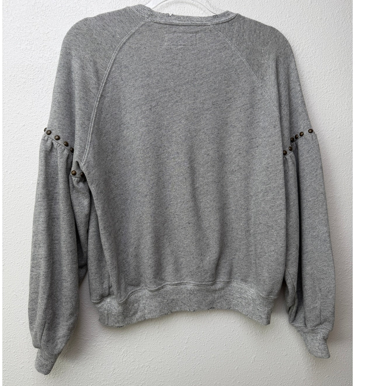The Great Studded Balloon Sleeve Gray Sweater Size 1 Small