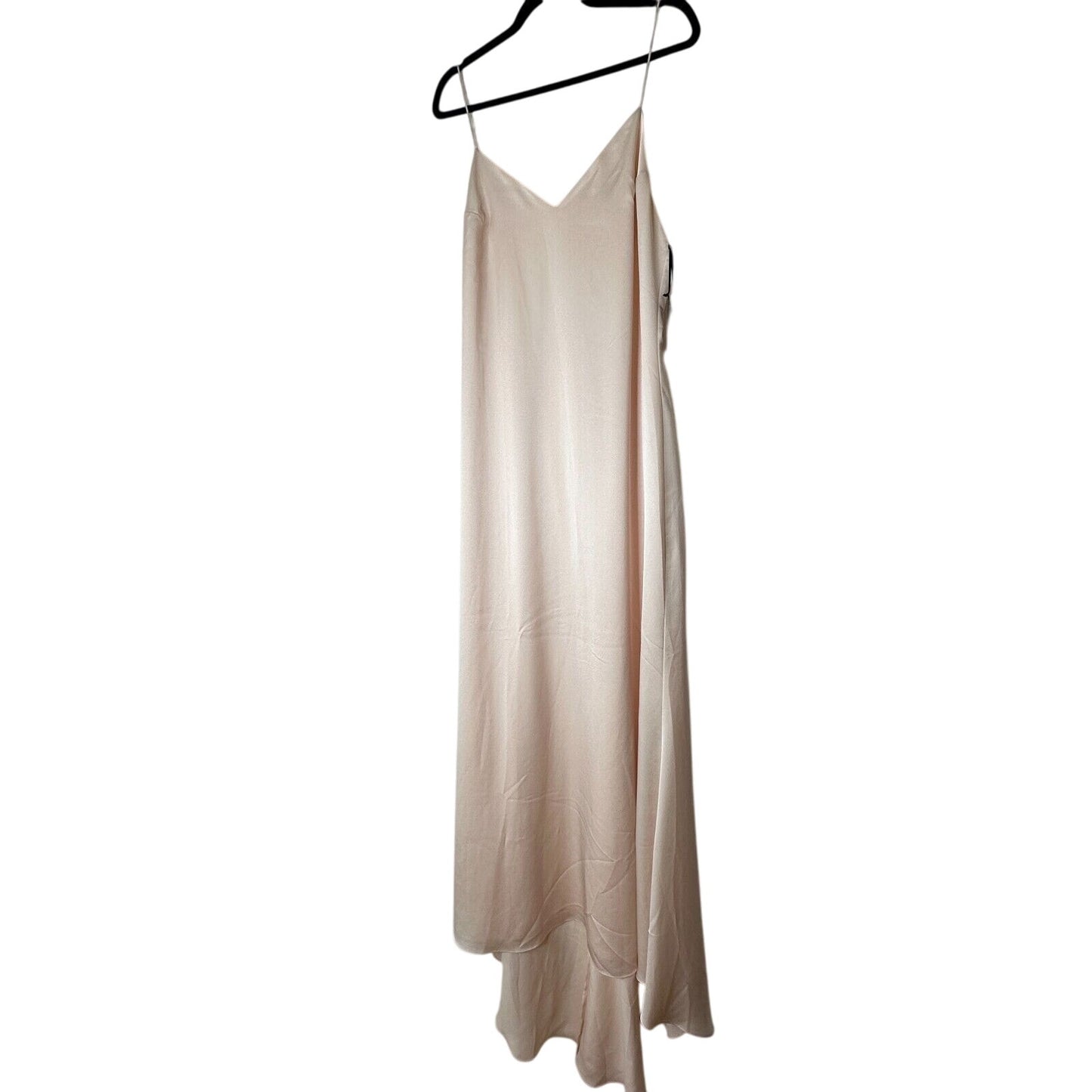 NWT Lovers + Friends The Slip Satin Maxi Dress Pink-Champagne Lined Back Button
