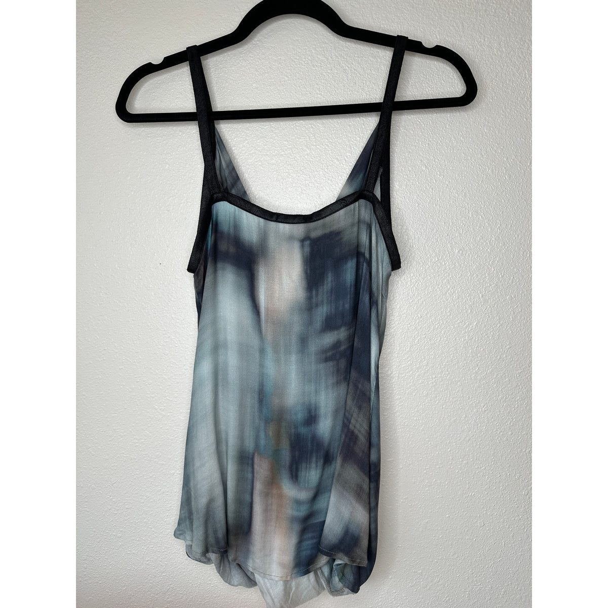 SW3 Teal Blue Multi Color Tie Dye Front Snap Faux Wrap Tank Top M