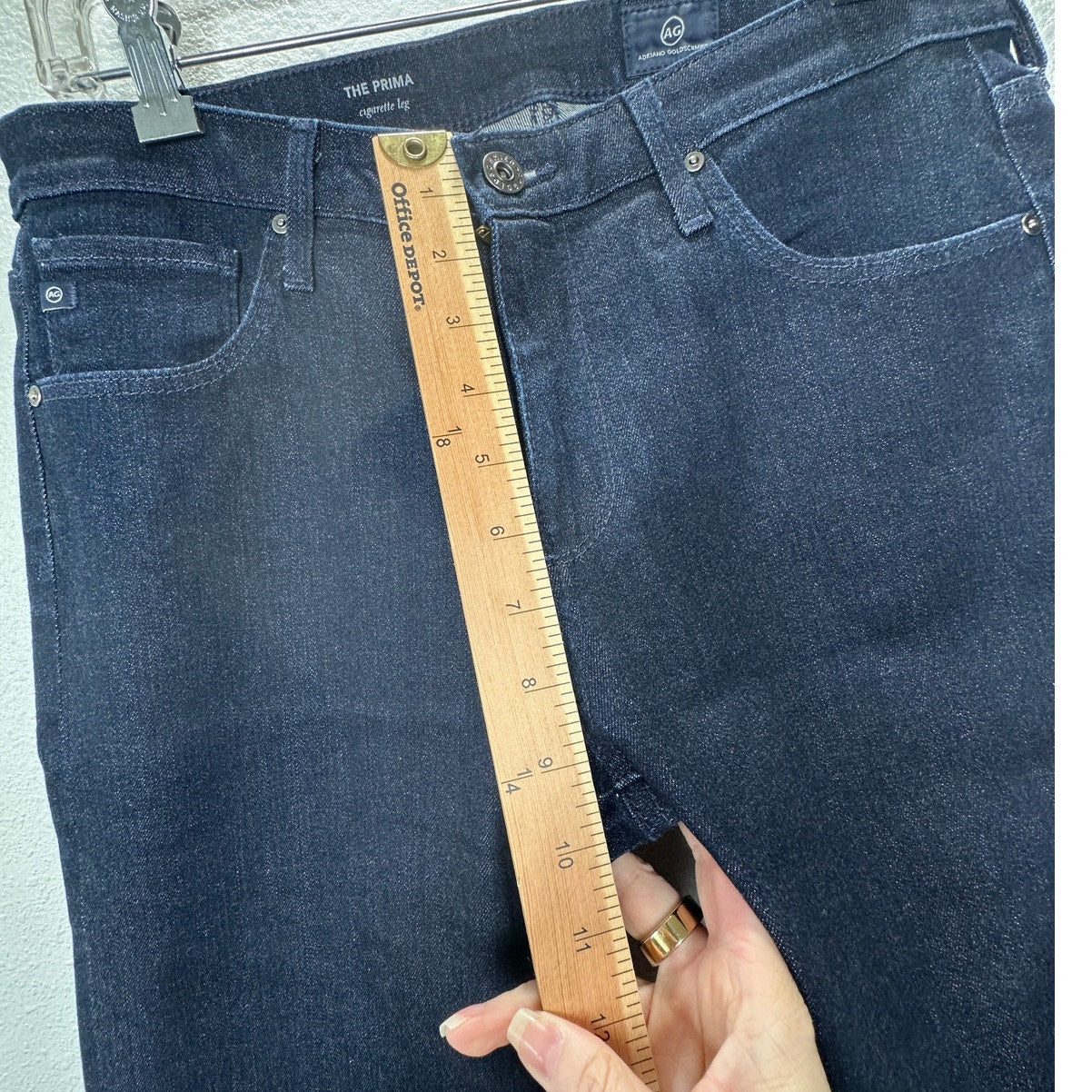 AG Medium Wash Whiskered Prima Cigarette Leg Jeans 30