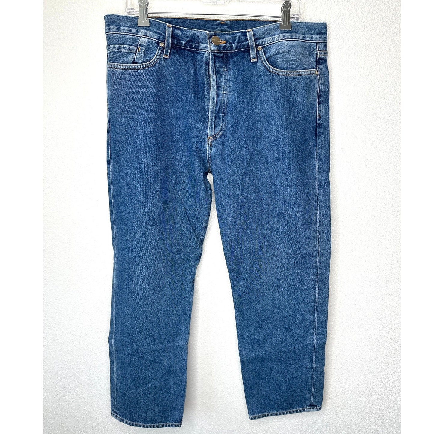 Goldsign Gold Button Fly Medium Wash Straight Leg Crop Jeans 31