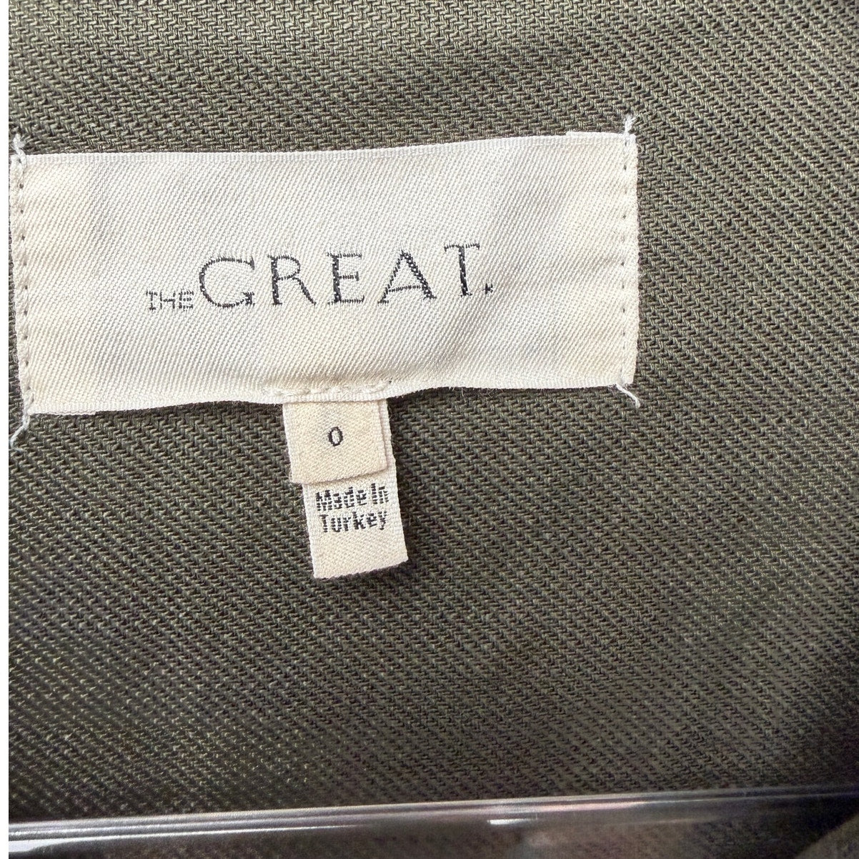 The Great Olive Green Cropped Utility Jacket Oversized US 0