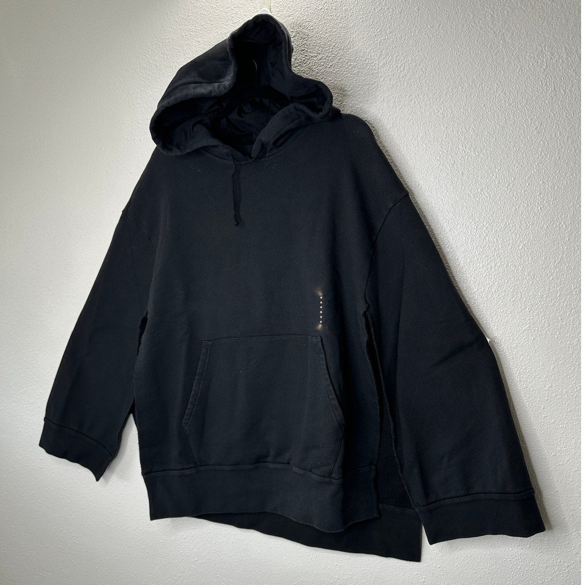 NWT Maison Margiela UNIQUE Black Hooded Sweatshirt Poncho Style M