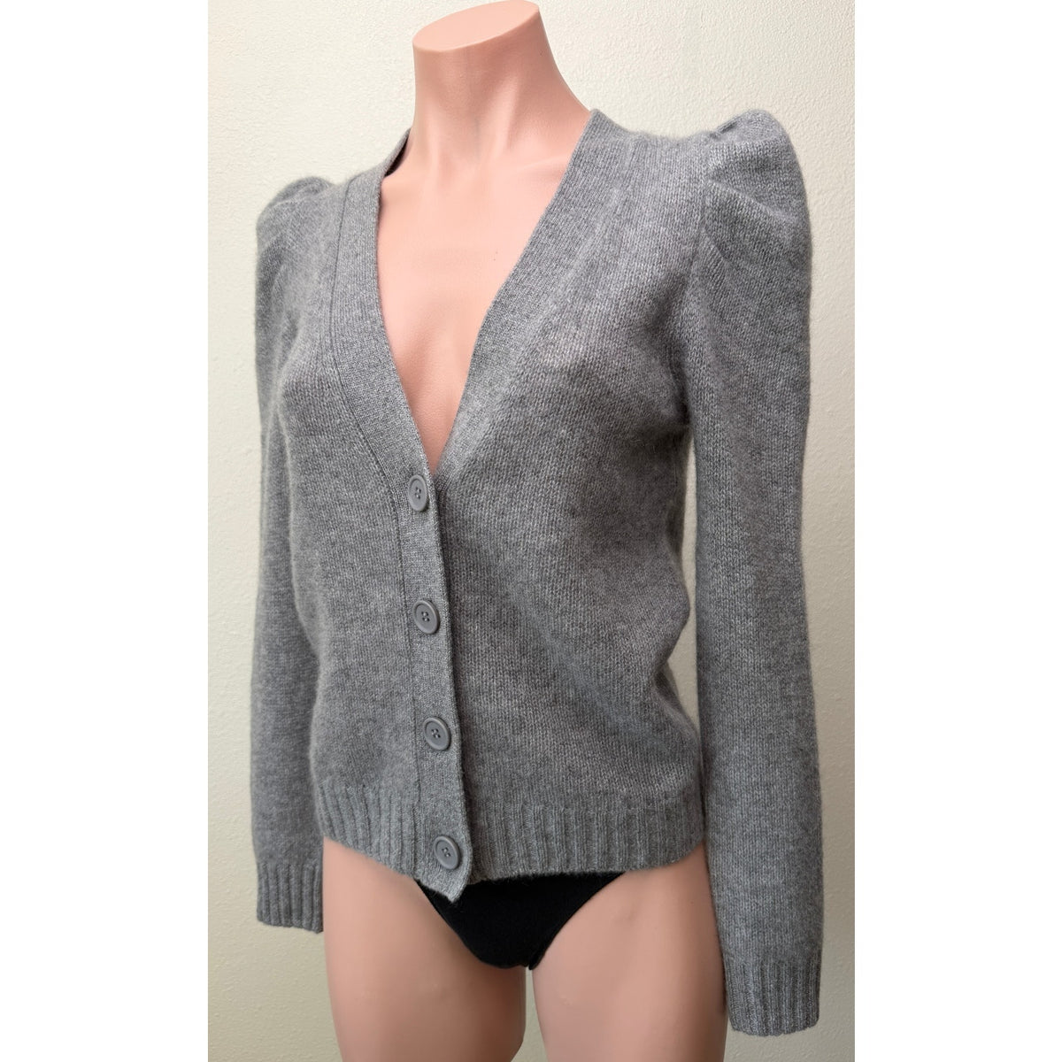 NWT C by Bloomingdales Gray Cashmere Cardigan Women XS