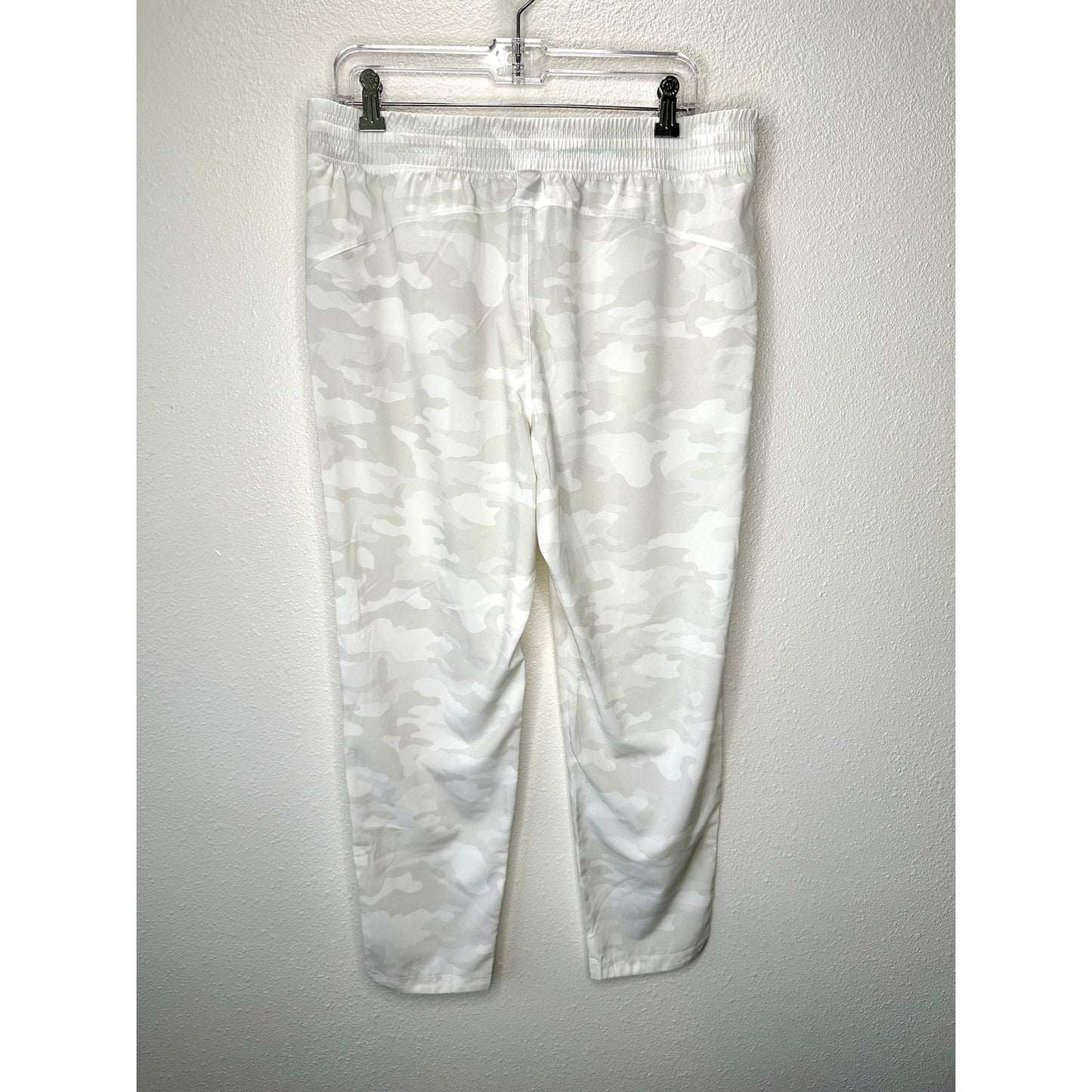 GapFit Ivory Pale Green Army Camo Print Tie Waist Jogger Pant L