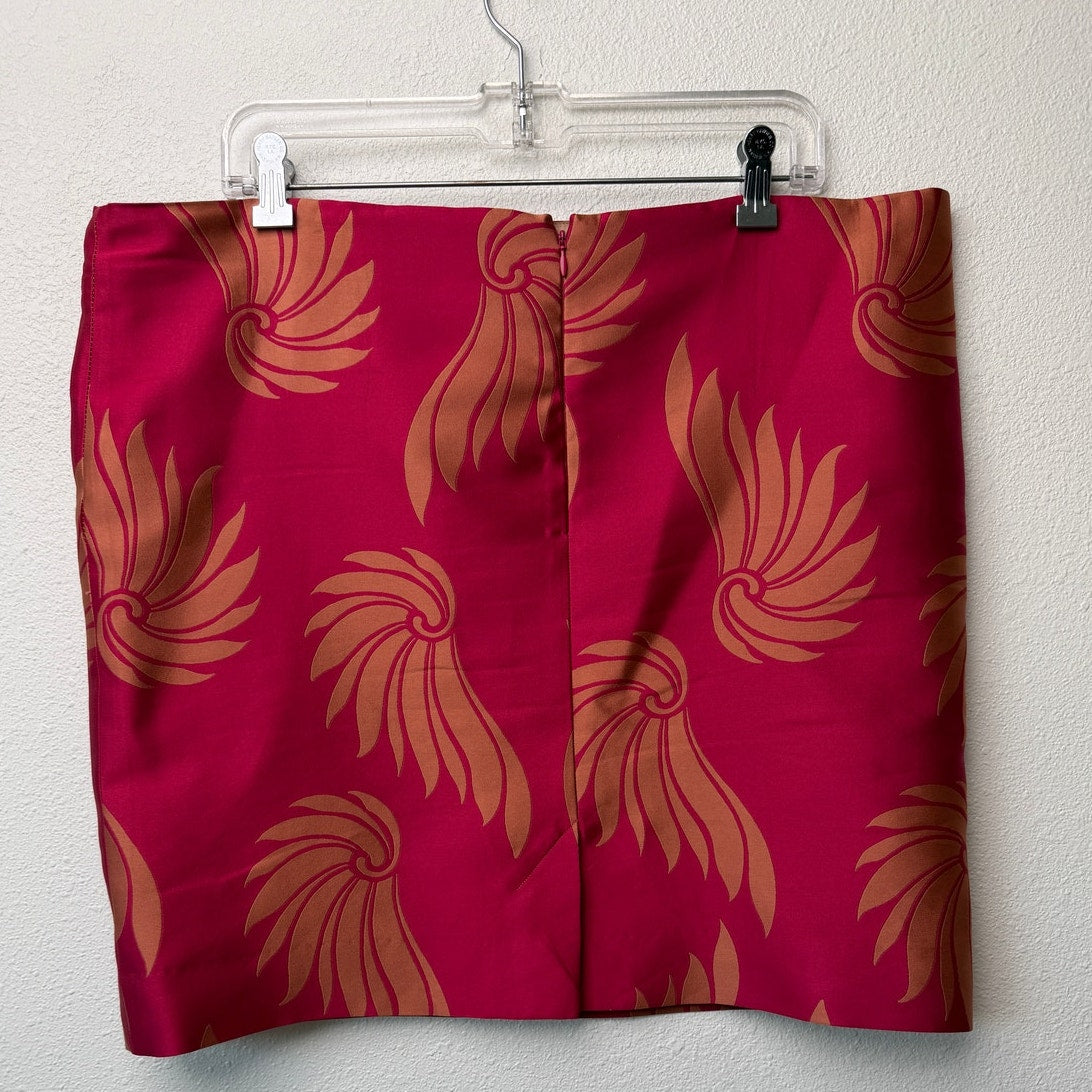 Dries Van Noten Fuchsia Peach Shell Silk Skirt US 12