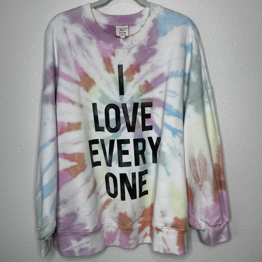 Cinq a Sept I Love Every One Multicolor Tie-Dye Sweatshirt