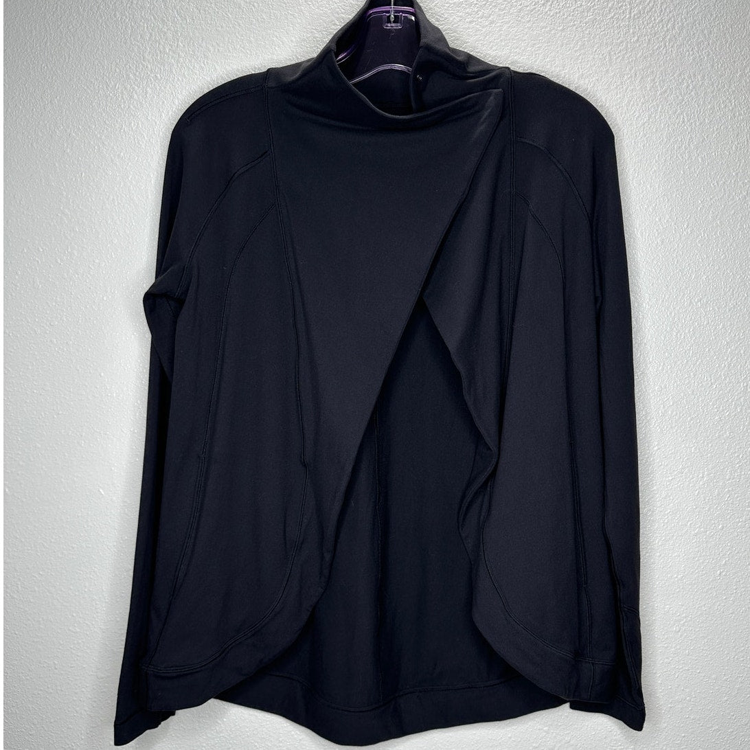 Lululemon Black Long Sleeve Cardigan Style Snap Neck Button Collar 4