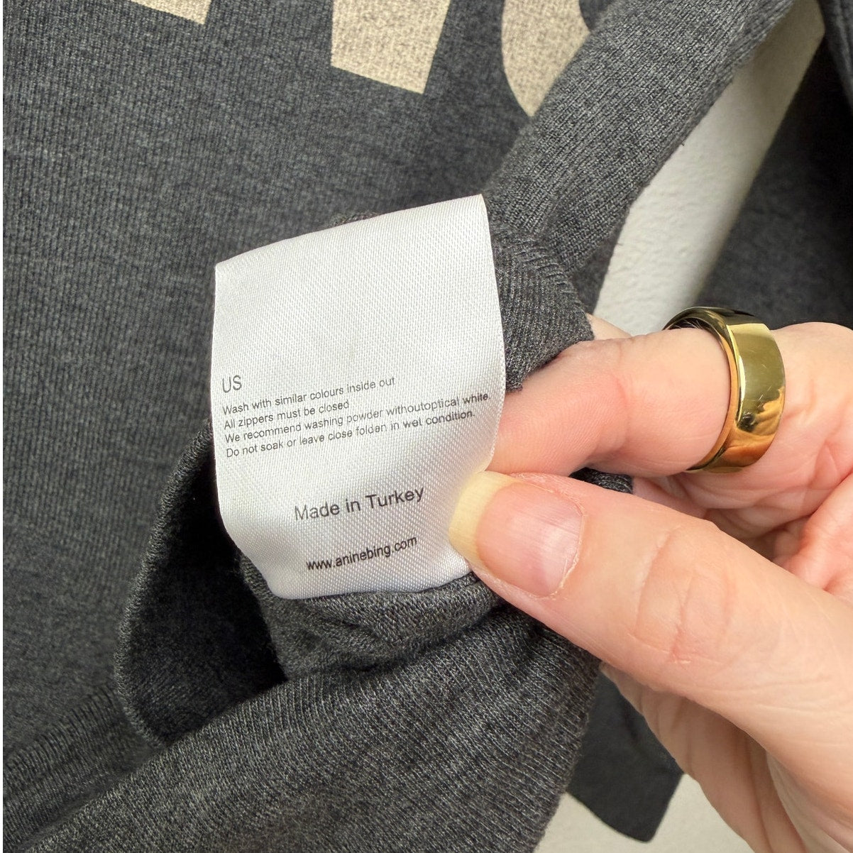 Anine Bing sweater gray graphic logo women US S crewneck