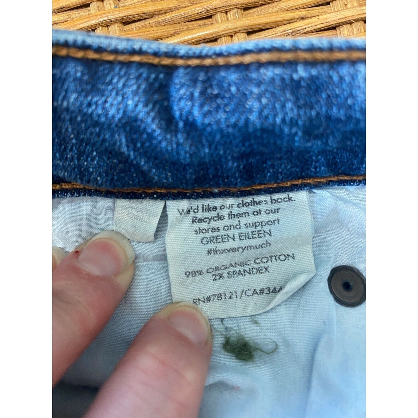 Eileen Fisher Medium Wash Organic Cotton Slim Stretch Mid Rise Denim Jeans 2