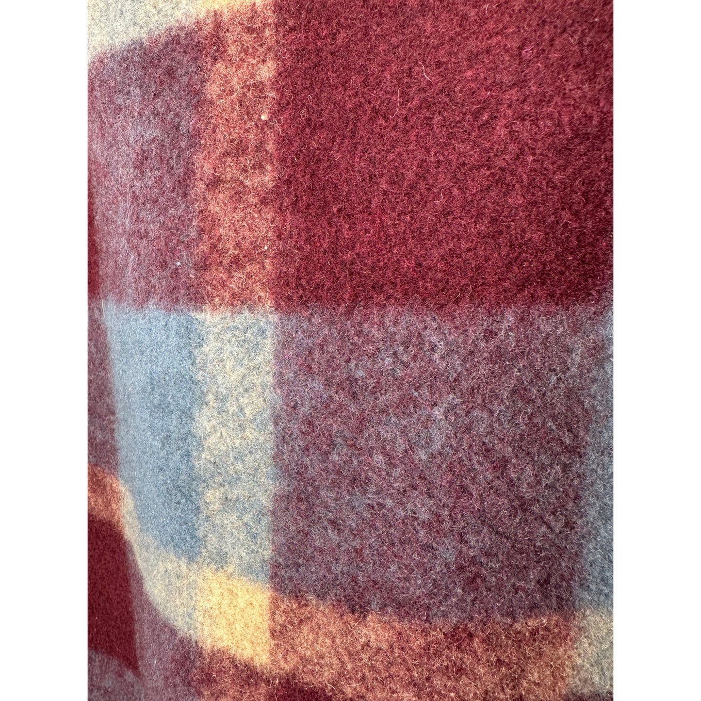 IRO Backpaip Mixed Blue & Burgundy Plaid Long Sleeve Wool Blend Coat L