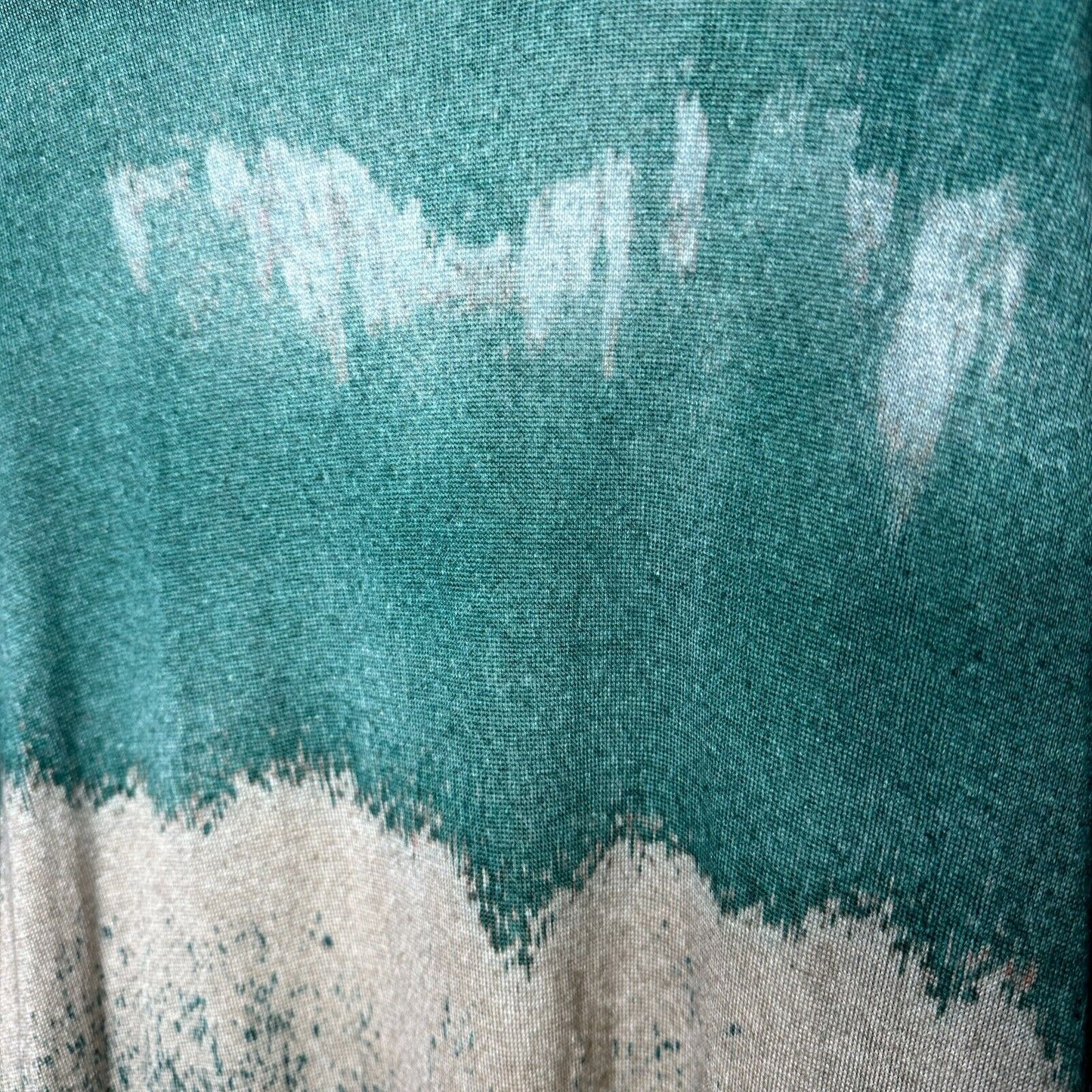 Printed Artworks Cashmere Silk Teal Tan Brown Orange Stripe Long Cardigan Small