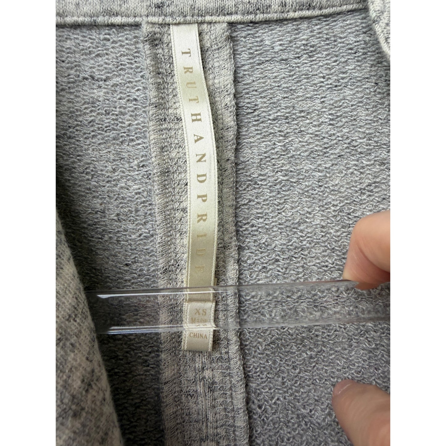 Truth and Pride Ivory Leather Heathered Zip Jacket Womens XS