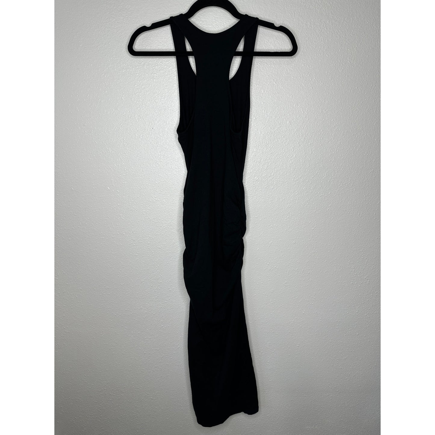 Michael Stars Black Midi Maxi Racerback Ruched Side Tank Dress Small