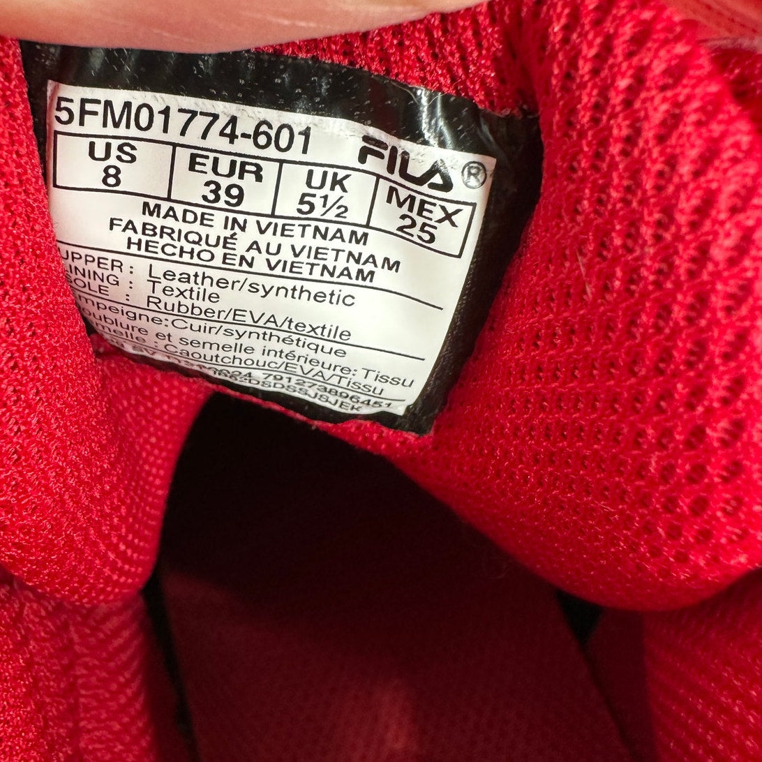 Fila Red Monochromatic F-14 High Top Casual Sneaker Shoe 8