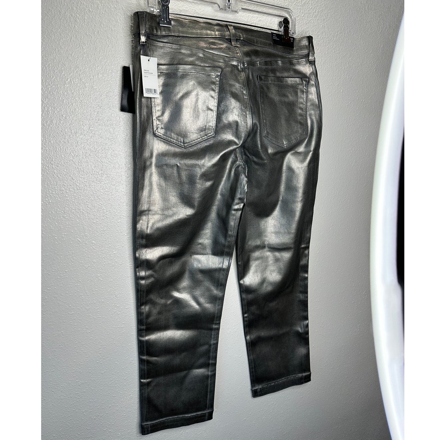 NWT J Brand Galactic Silver Ruby High Rise Crop Cigarette Jeans 32 / 14