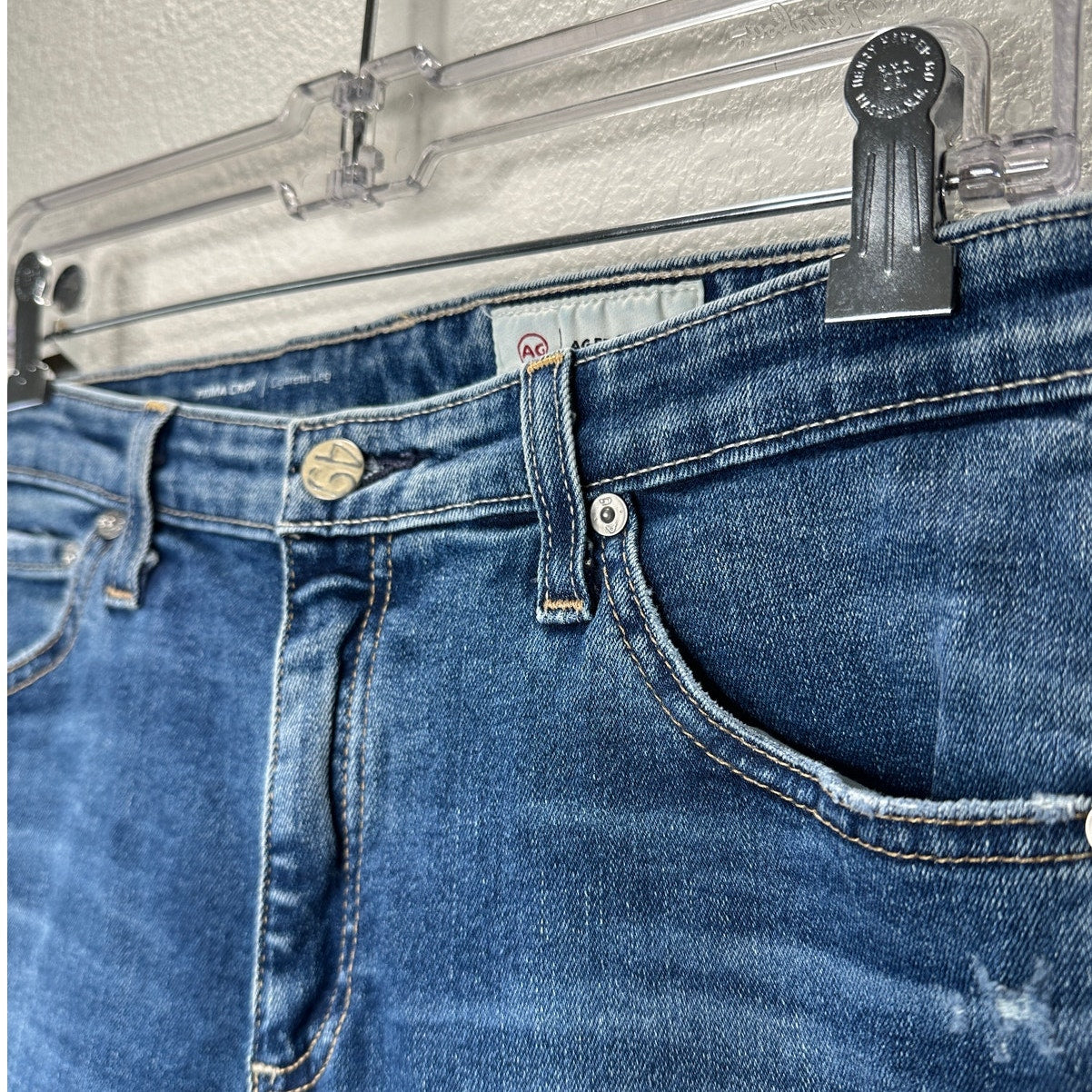 AG-ED Adriano Medium Light Wash Prima Crop Cigarette Leg Jeans 30