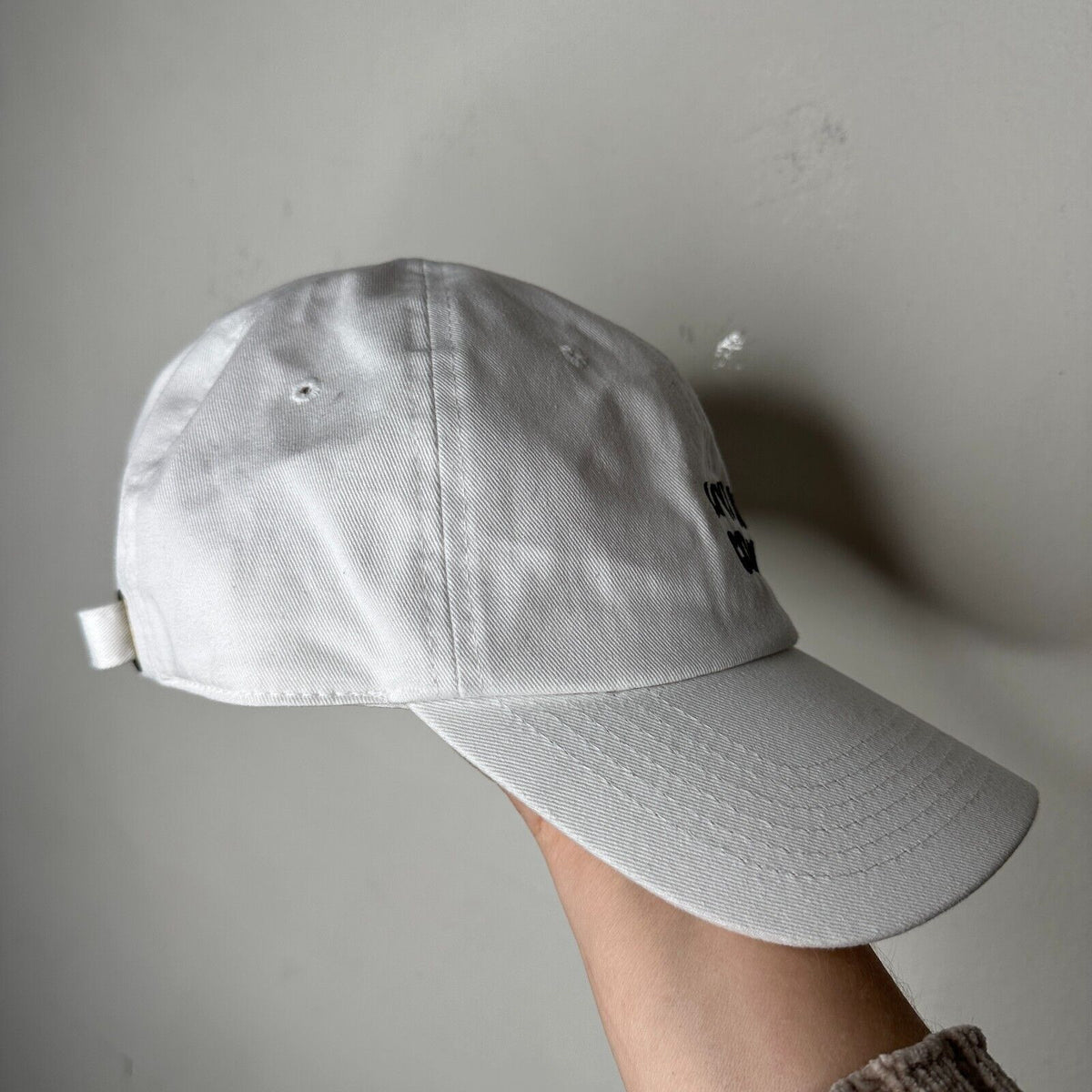 NWOT Livin Cool White Adjustable Baseball Cap Hat Black Livin Cool Graphic OS