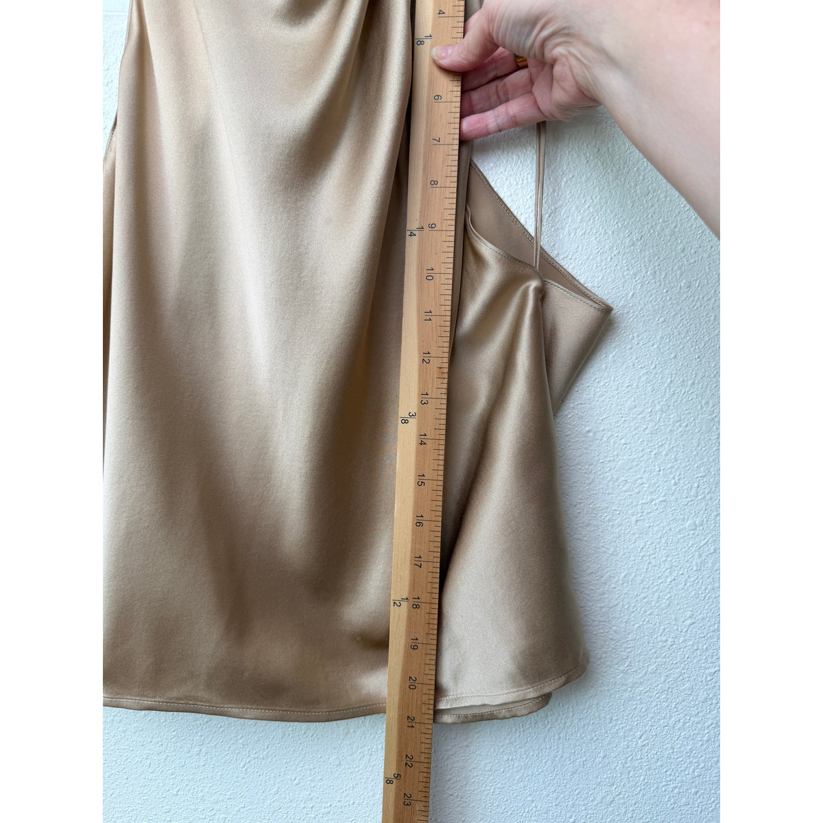 The Sei Champagne Silk High Neck Drape Blouse Women's US 2