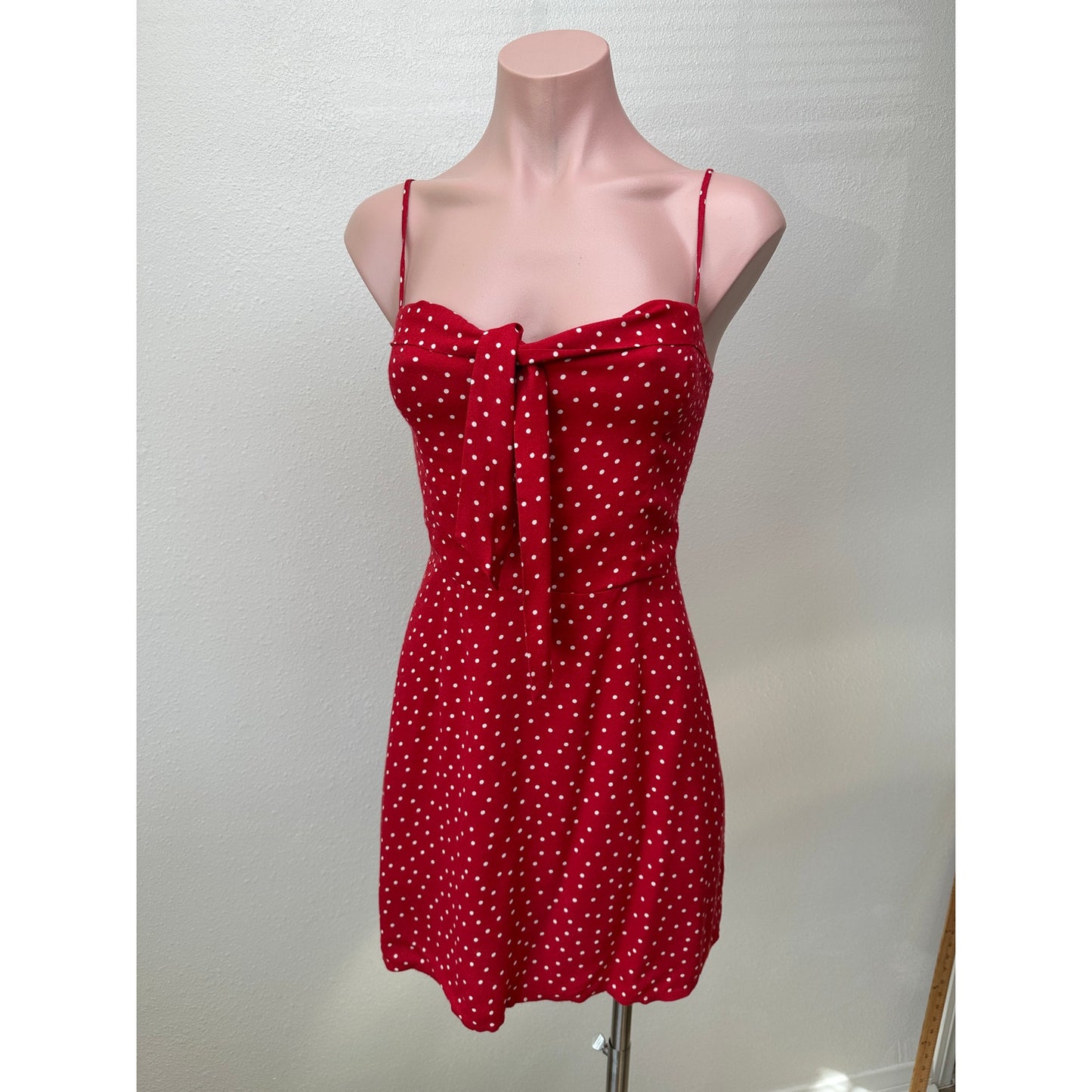 Reformation Red Polka Dot Tie-Front Mini Dress Women’s 4