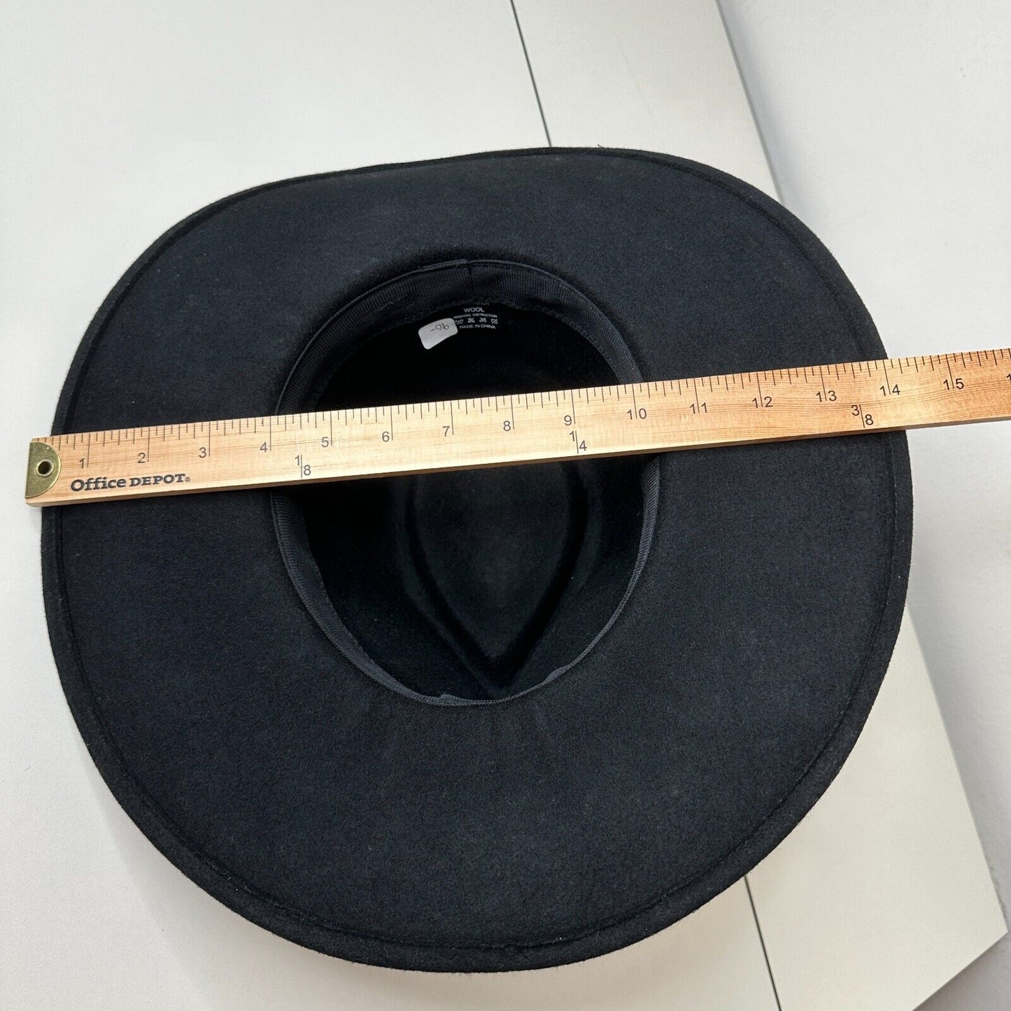 NWOT Sturdy Black Teardrop Round Wide Brim Wool Fedora Unisex