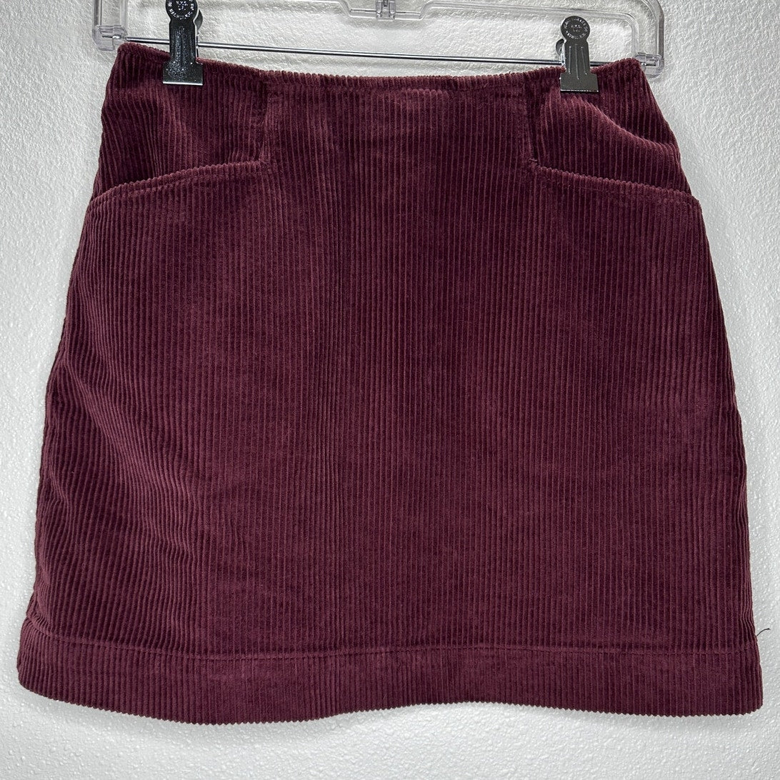 AG Adriano Goldschmied Plum Corduroy Front Pocket Back Zip Mini Skirt 25