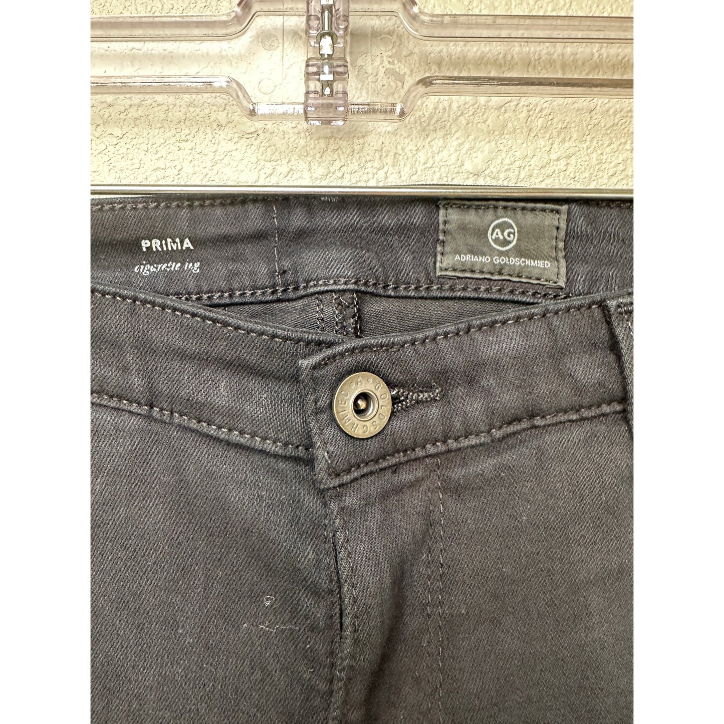 AG Prima Cigarette Leg Jeans Super Black Women's US 32