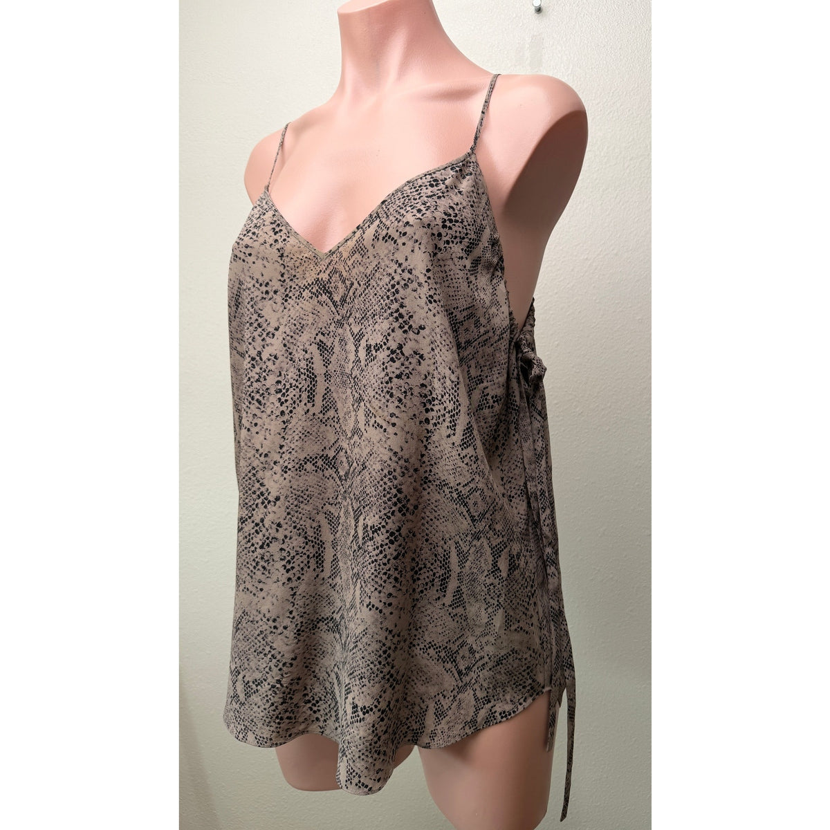 Rebecca Taylor Taupe Snake Print Silk Cami Women US 4