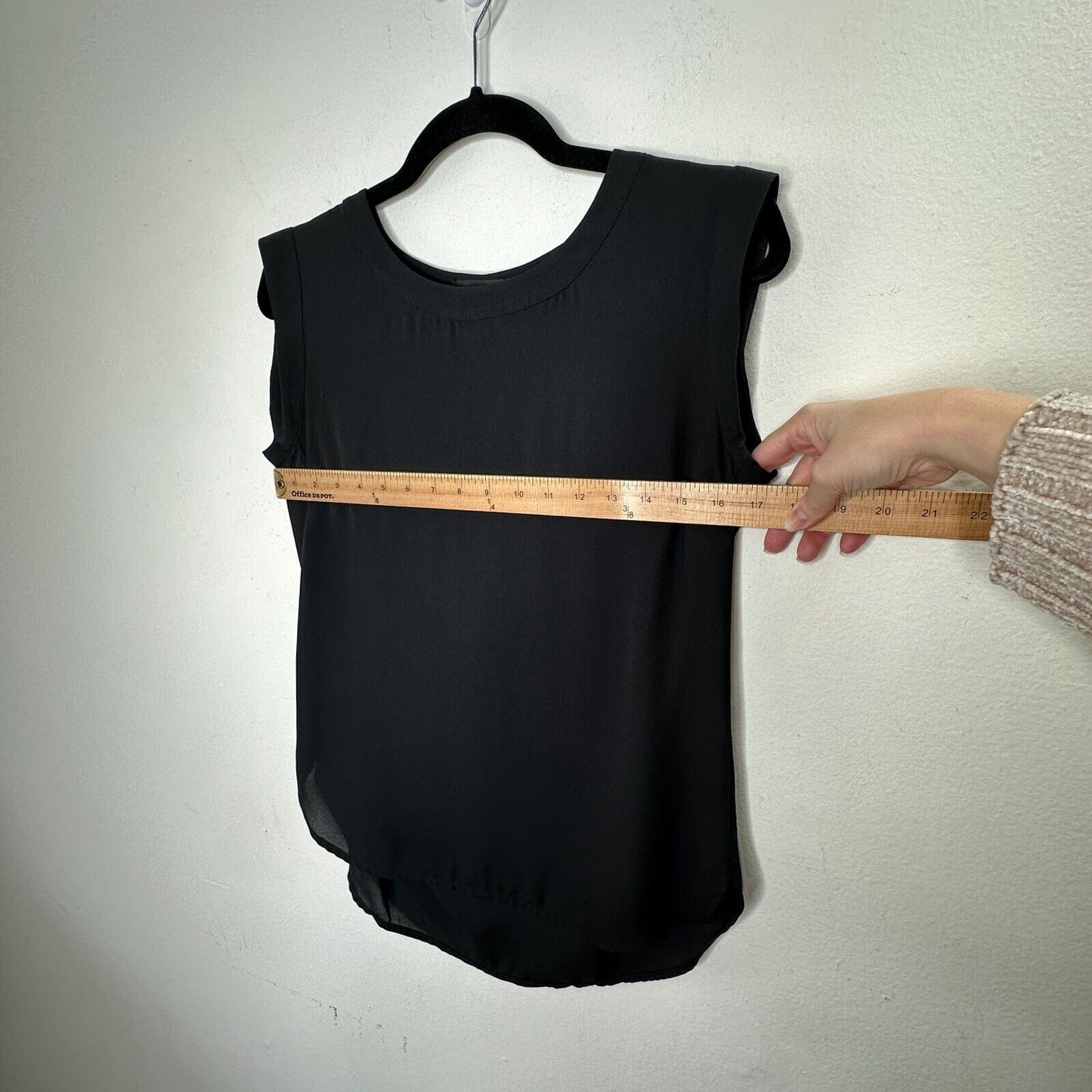 J. Crew Black Sleeveless Banded Neck and Sleeve Round Hem Side Slit Blouse 0
