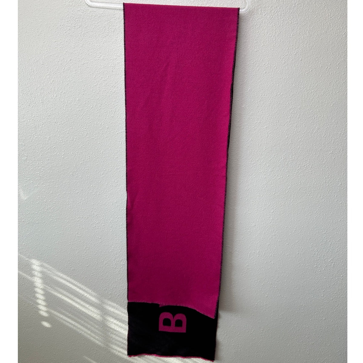 GUC Balenciaga Logo Scarf Fuchsia Black Unisex Woven Jacquard