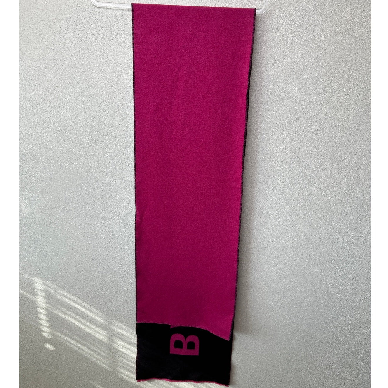 GUC Balenciaga Logo Scarf Fuchsia Black Unisex Woven Jacquard