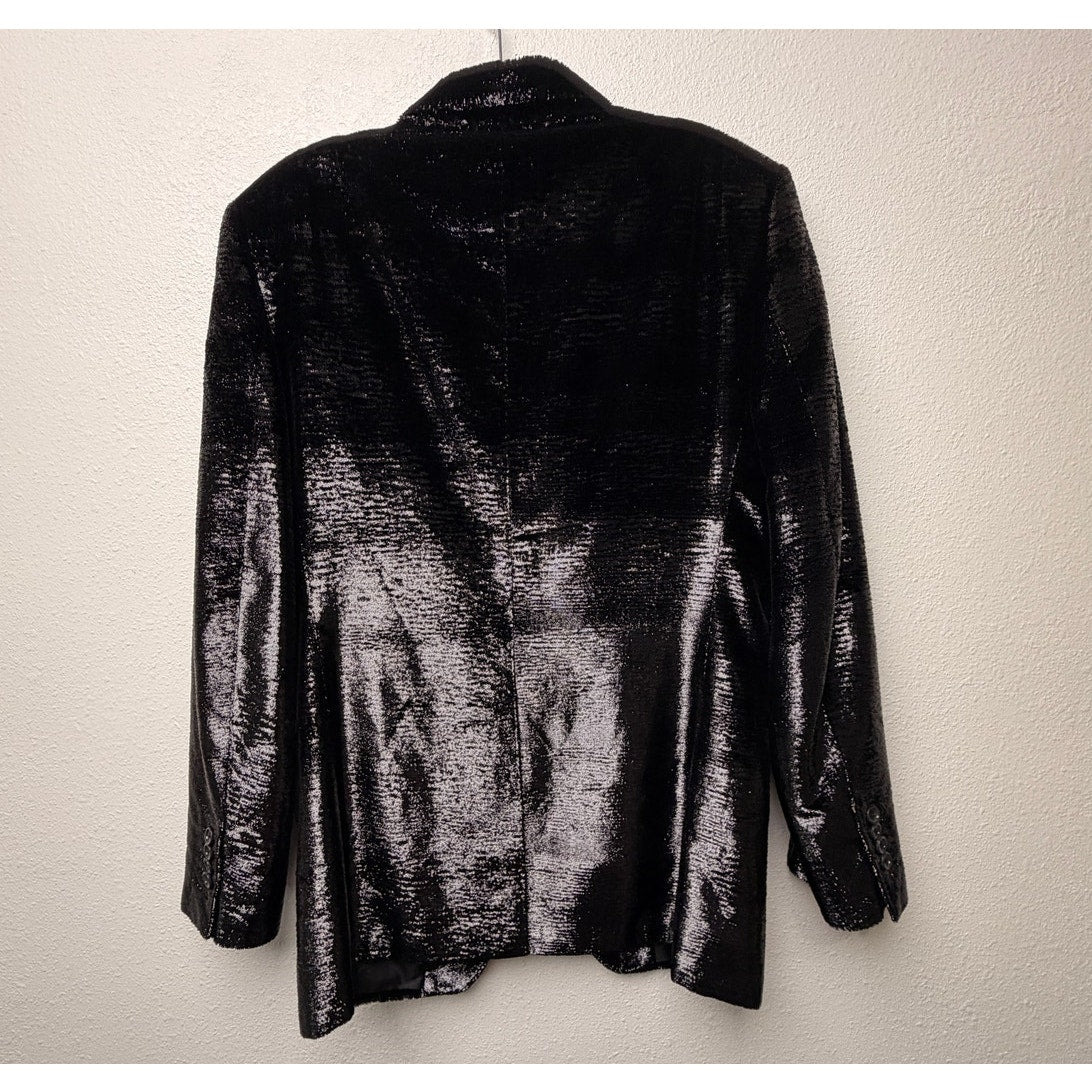 Tom Ford Black Metallic Lurex Textured Dinner Jacket Blazer Men's US 40R