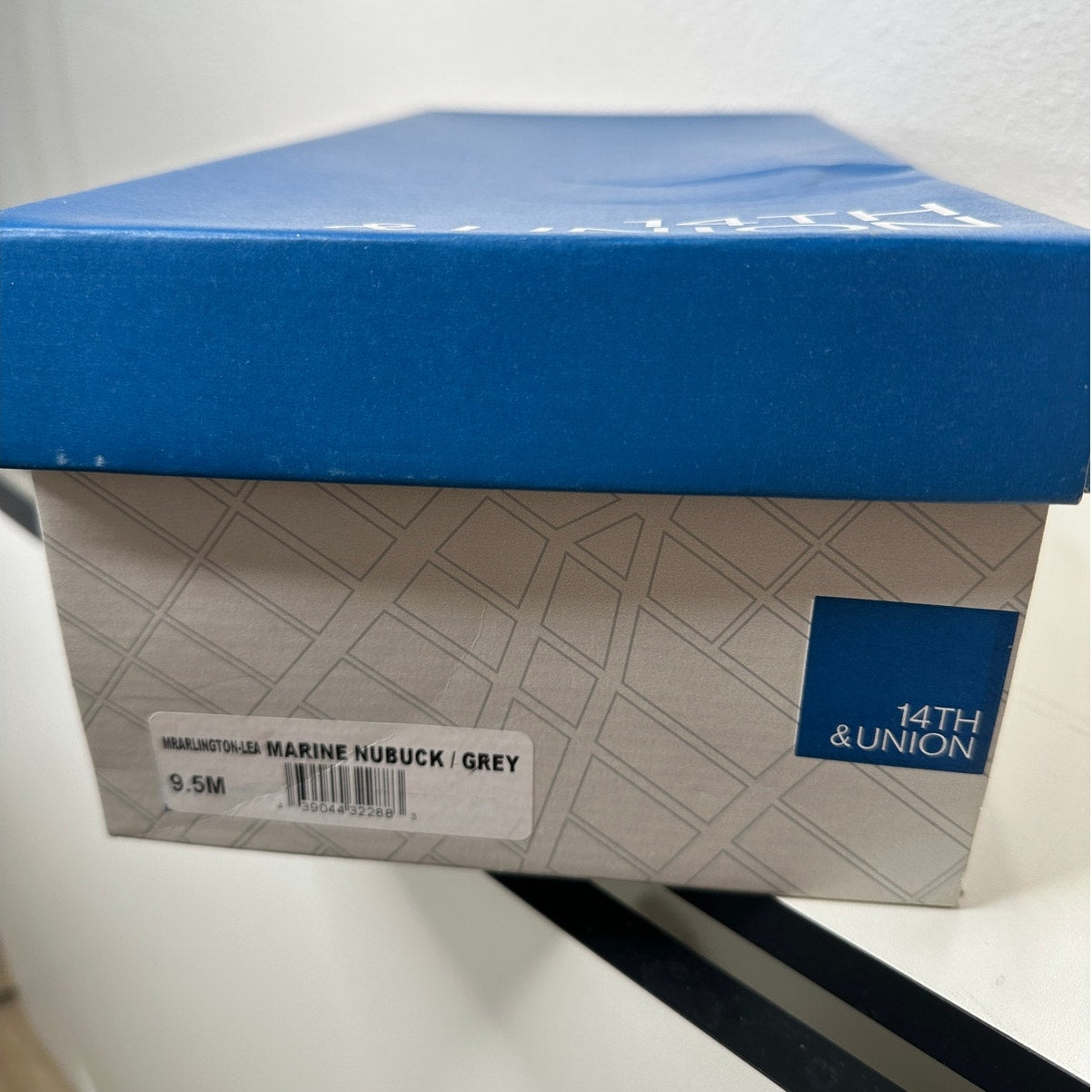 14th & Union Marine Blue Nubuck & Gray Tie Oxford Shoes 9.5