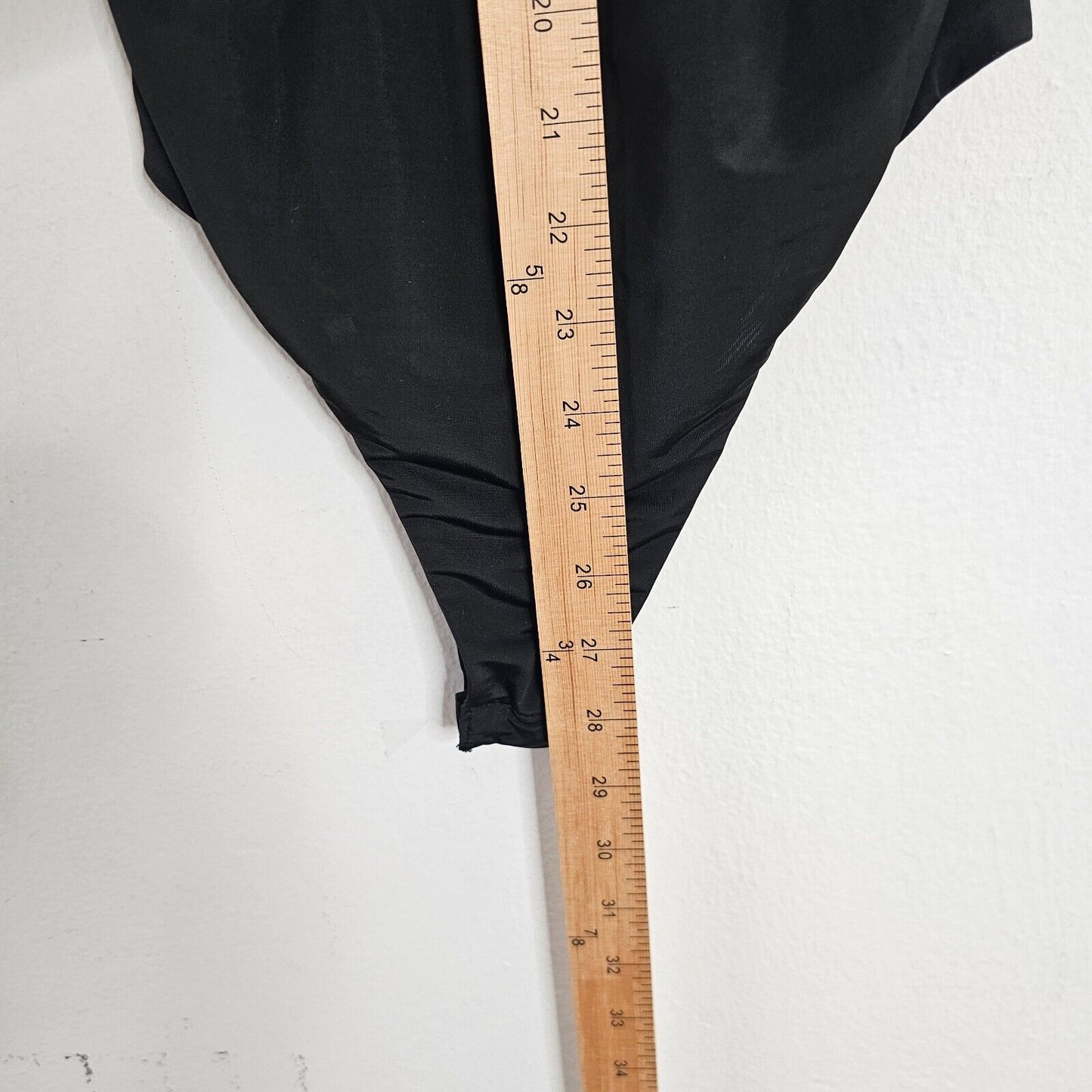 CQ by CQ Sexy Black Square Neck Low Back Zip Bodysuit Medium