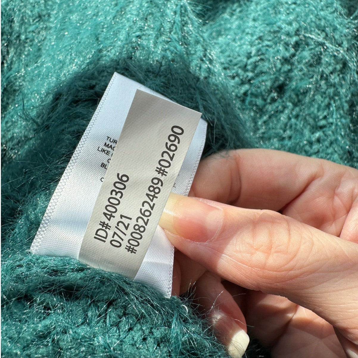 Express Green Fuzzy Long Sleeve Mock Neck Crop Sweater XS