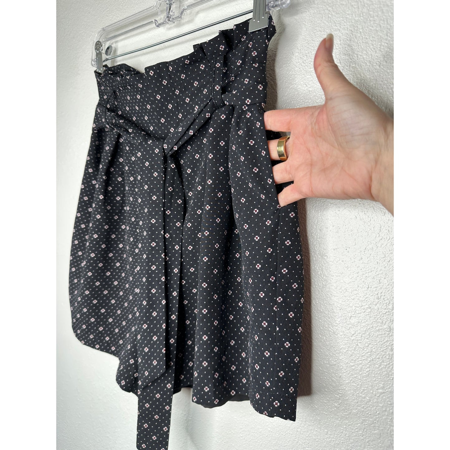 Bishop + Young Serafina Shorts Black Red White Positano Print M