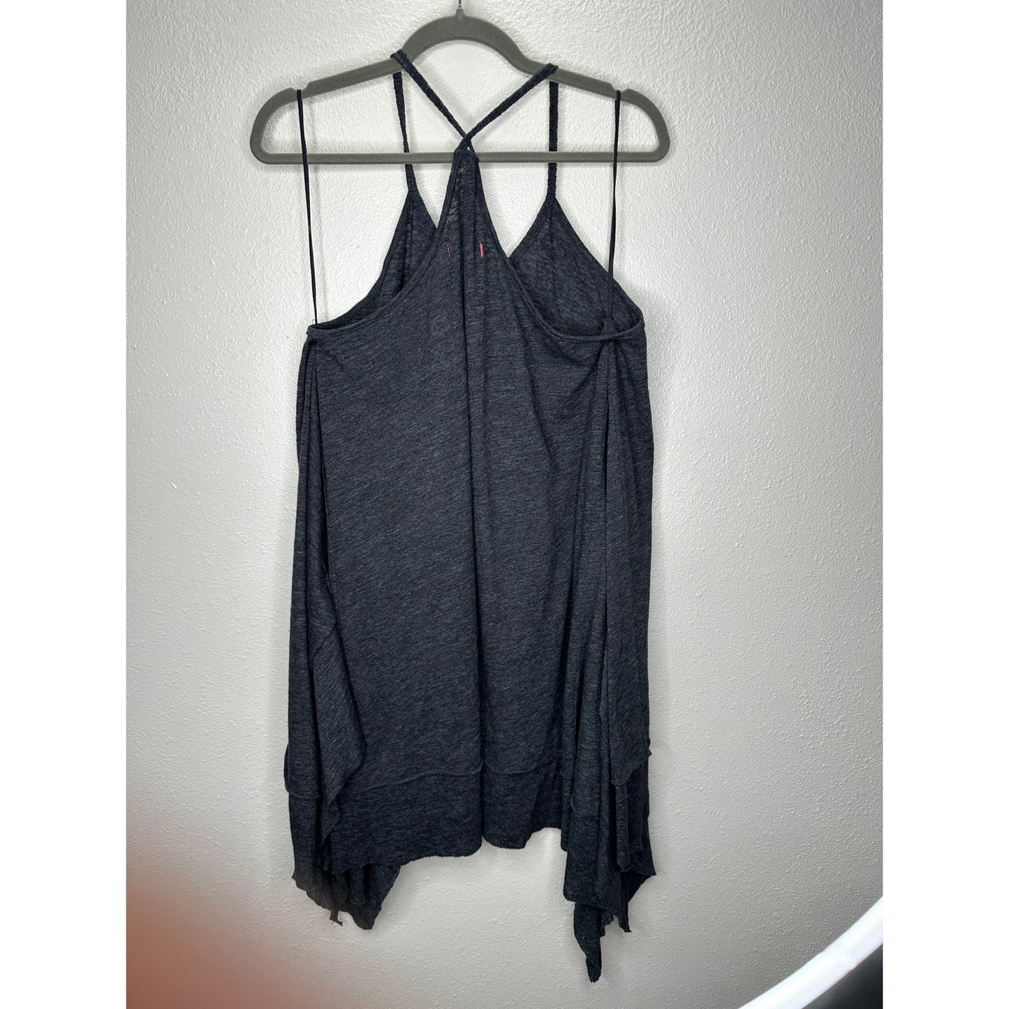 NWT We The Free Dark Gray Spaghetti Strap Flowy Knit Tunic Top XS