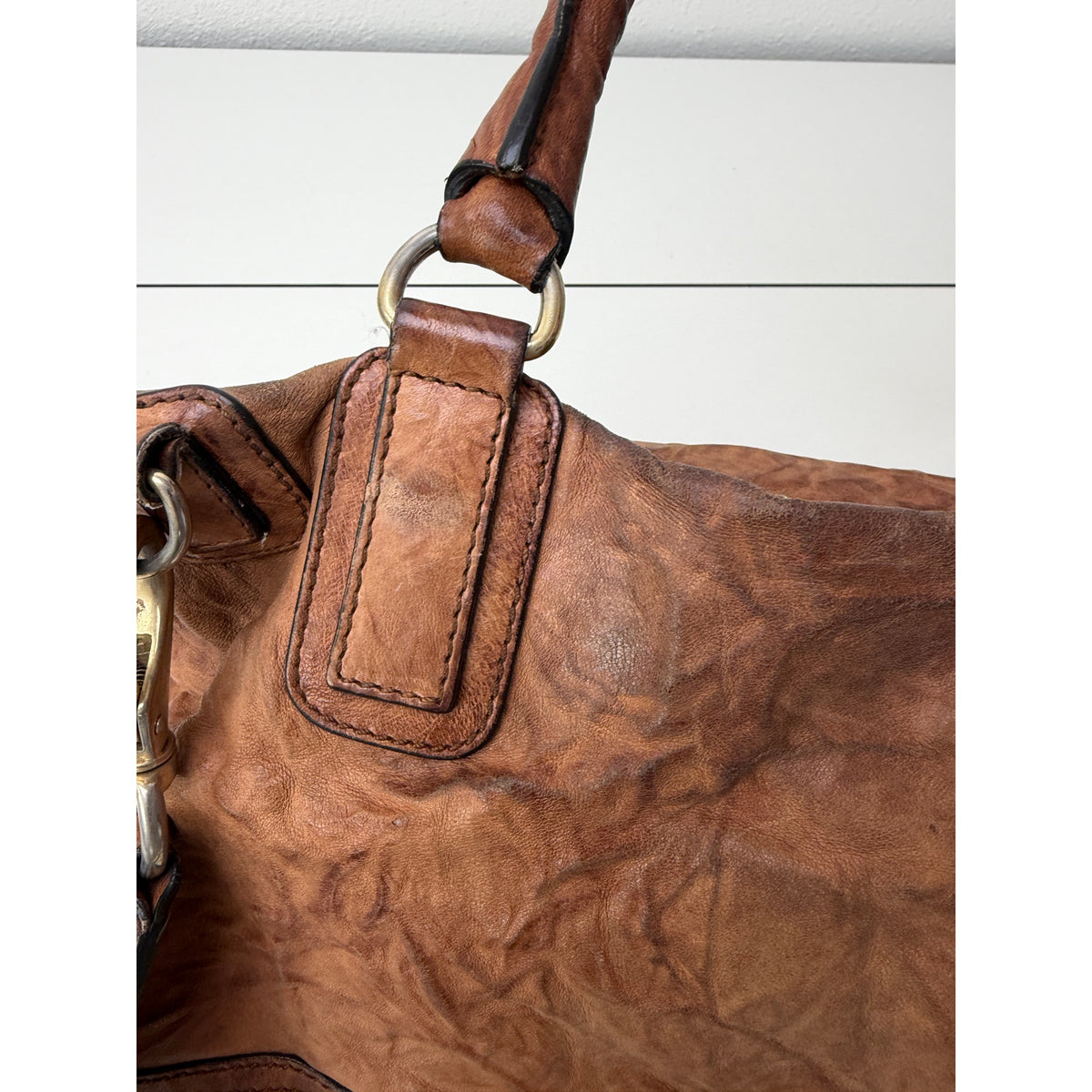 Givenchy Cognac Brown Zip Satchel Bag Women's