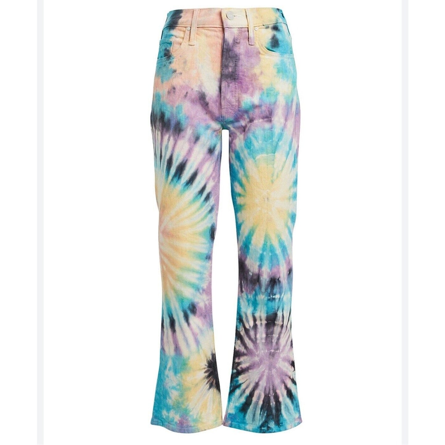 MOTHER The Tripper Swirling Secrets Pastel Tie-Dye Jeans Button Fly Front 25