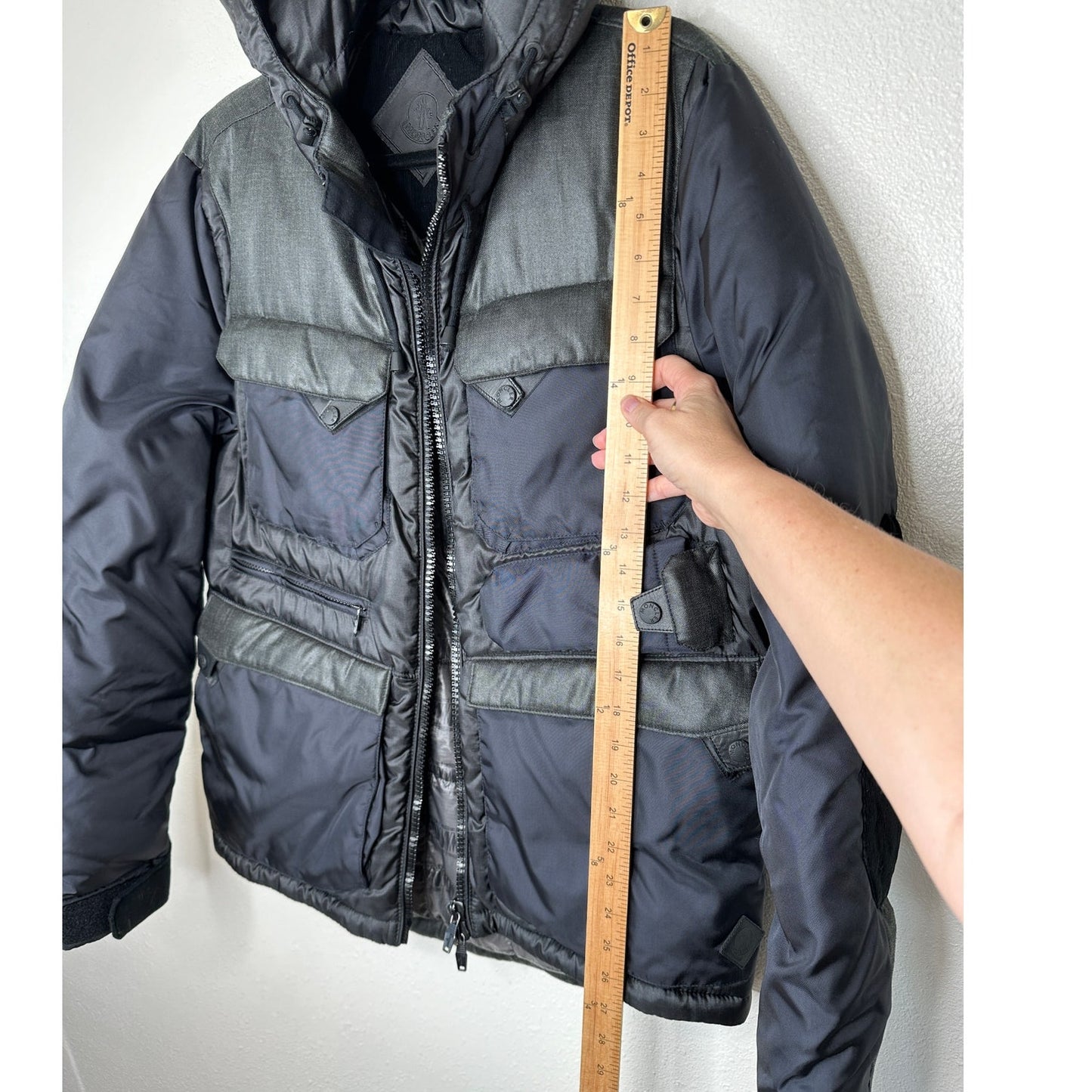 Moncler Black Folgore Down Jacket Hooded Multi-Pocket Retail $1565 4 / XL