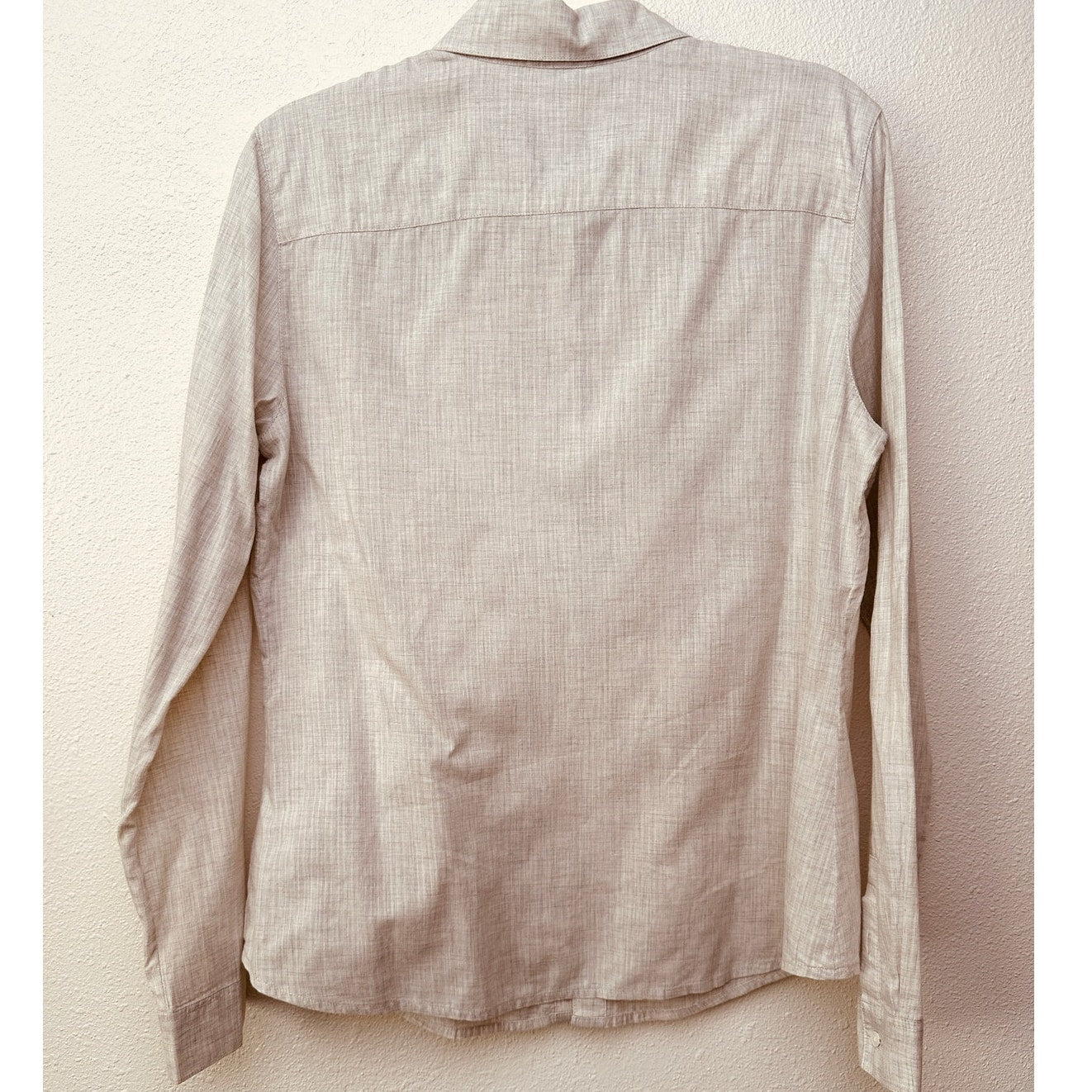 James Perse Linen Shirt Beige Gray Long Sleeve Collared Button Down 4 / XL