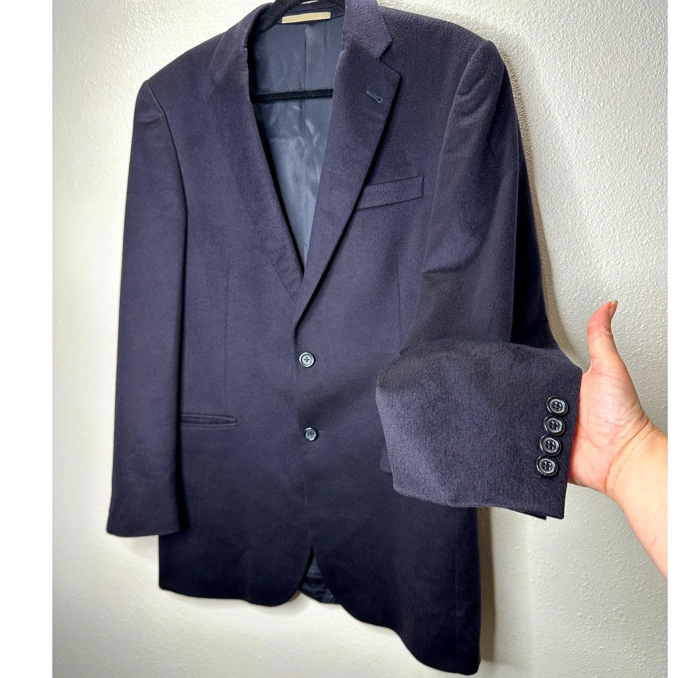 Burberry 100% Cashmere Black Bond Street 2-Button Blazer Jacket 40 Long