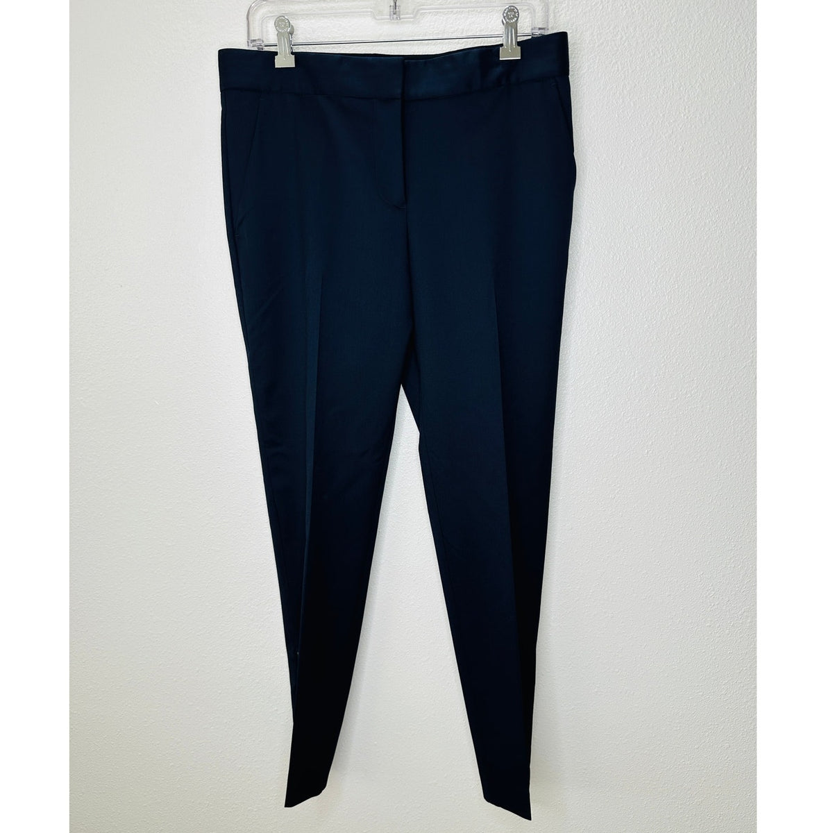 Stella McCartney Navy Vivian Wool Twill Tapered Zip Ankle Pant 42/ M