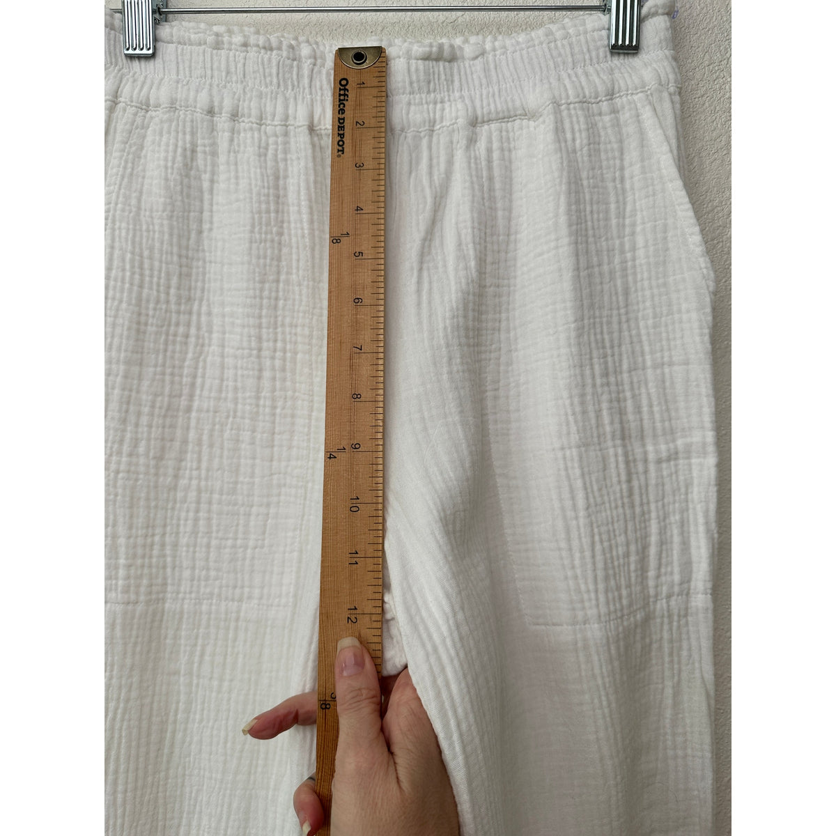 Rails Leon White Gauze Wide Leg Pants Elastic Waist US S