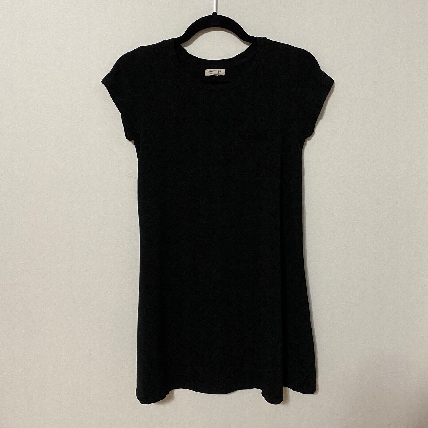 Heart & Hips Black Front Pocket T-Shirt Shift Dress Round Neck Short Sleeve S