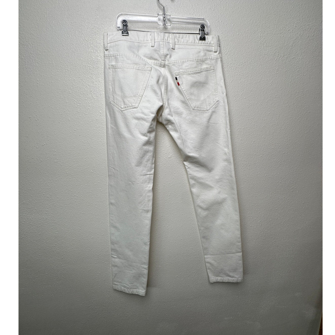 Moncler Men's Slim Fit Ivory White Jeans 5-Pocket Denim Sz36