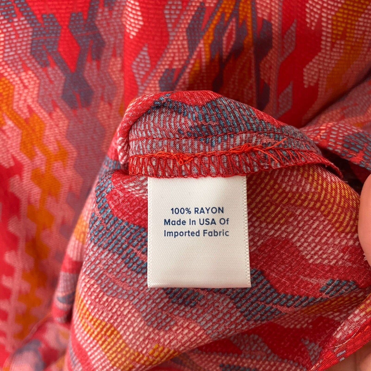 Allison Joy Alina Halter Firebrick Red Orange & Gray Aztec Sleeveless Top XS