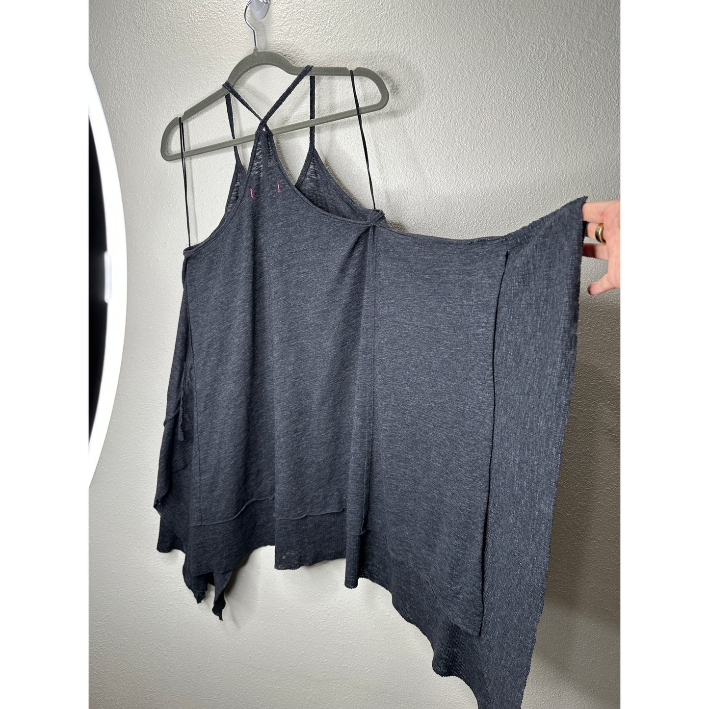 NWT We The Free Dark Gray Spaghetti Strap Flowy Knit Top XS