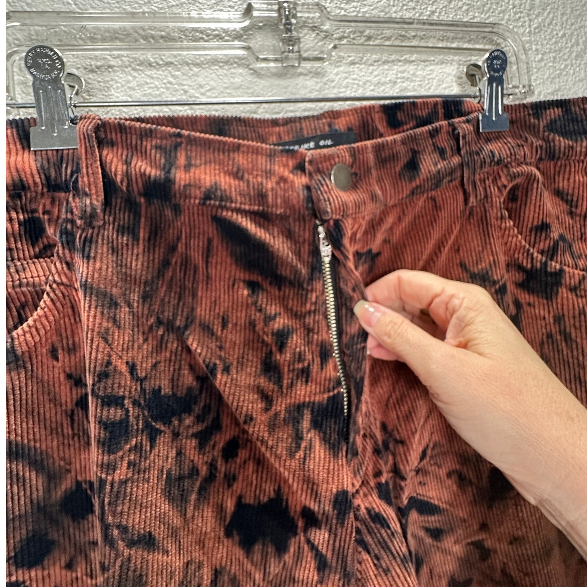 Strike Oil Rust & Black Tie Dye Corduroy 100% Cotton Pants 34